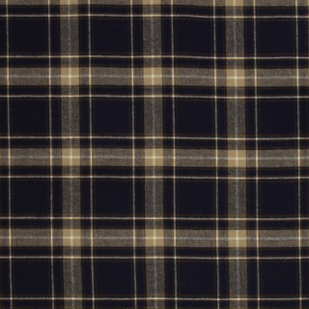 angerauhter Flanell - Maverick - dunkelblau - beige